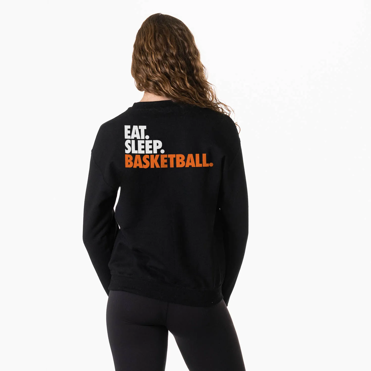 Basketball Crewneck Sweatshirt - Eat Sleep Basketball (Back Design) 